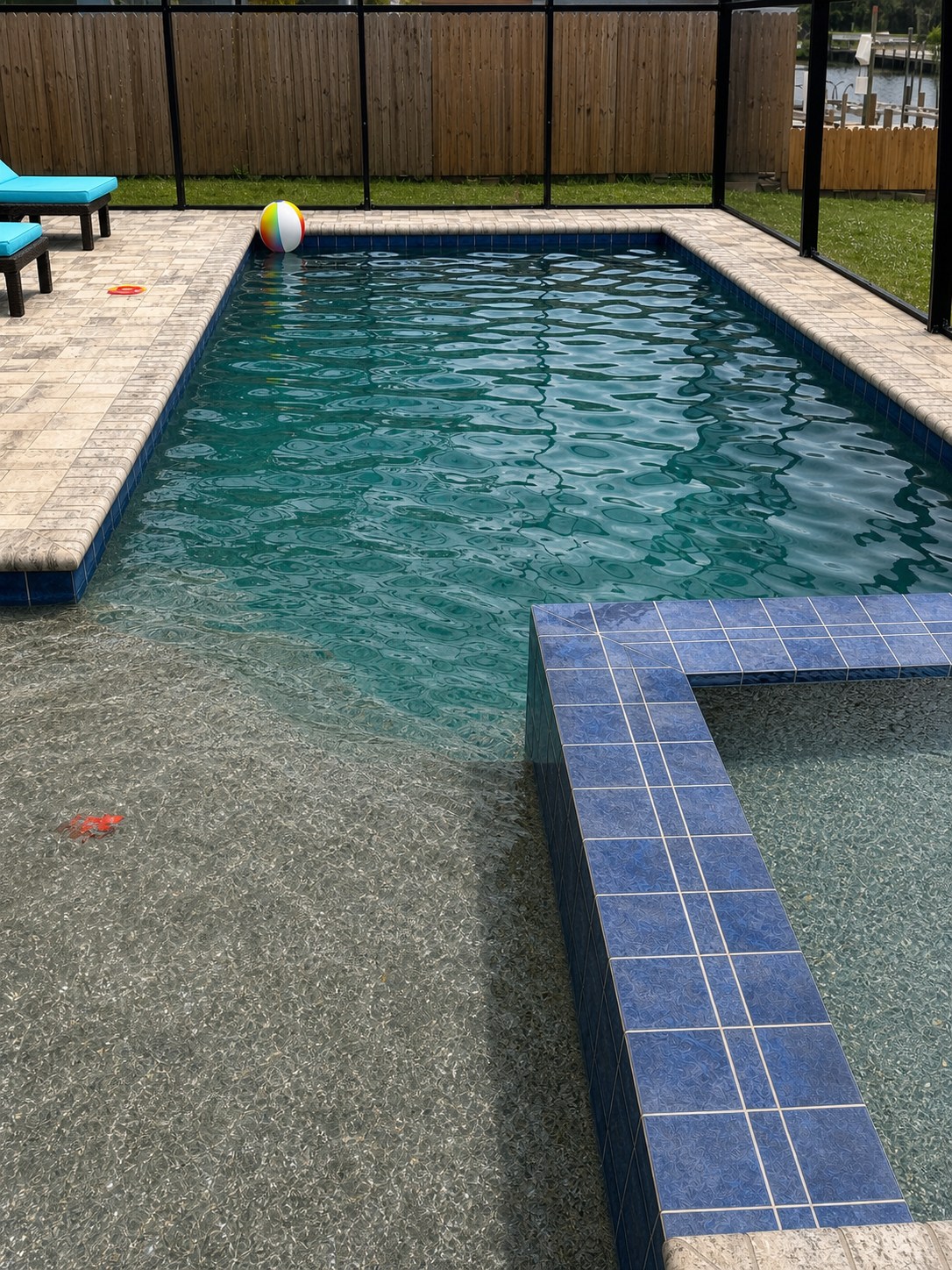 Swimming pool and spa showing detailed water care